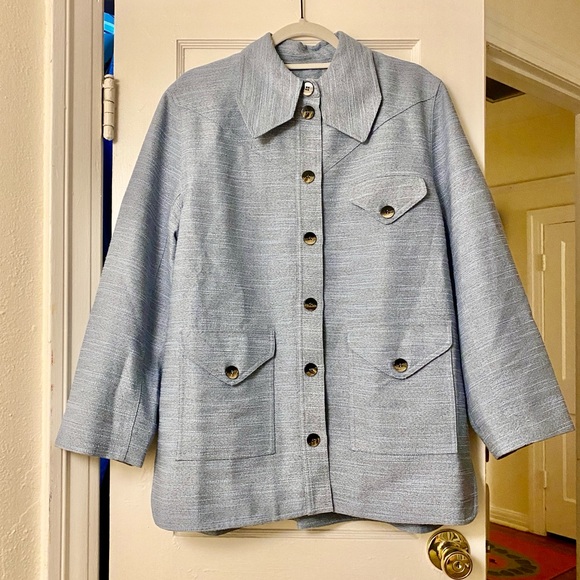 GANNI NWT Blue Melange Jacket sz 38 - Picture 4 of 7